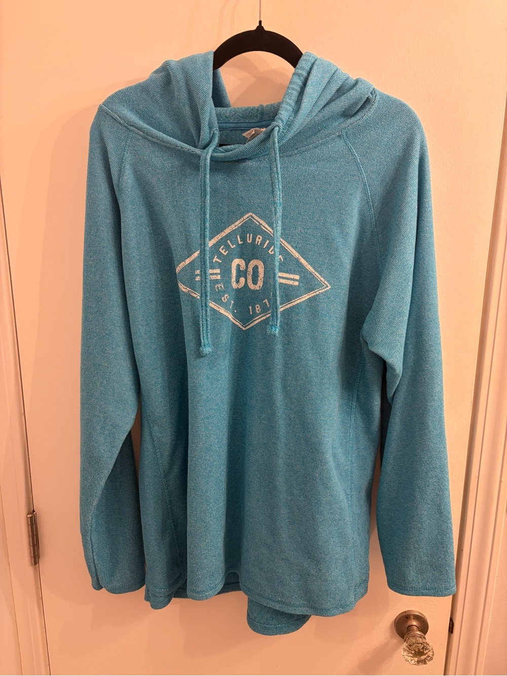 Telluride CO Light Blue Hooded Pullover for Women